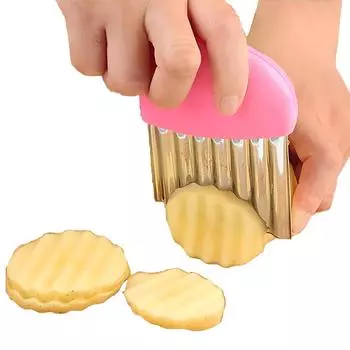 Нож для картофеля из нержавеющей стали, картофель фри, чипсы, нож для овощечистки жёлтый