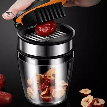 Нож для клубники из нержавеющей стали 304 с противоскользящим основанием, 8 лезвий, для быстрого приготовления фруктов, овощей, салата чёрный