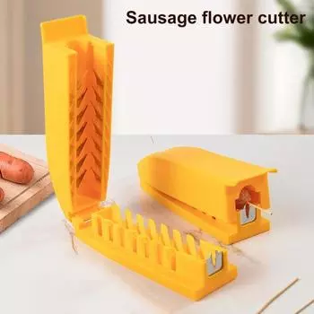 Нож для колбасы из нержавеющей стали, лезвие для хот-догов, ветчины, банановой кожуры, многофункциональный кухонный инструмент для домашнего ресторана жёлтый