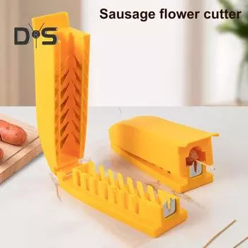 Нож для колбасы из нержавеющей стали, лезвие для хот-догов, ветчины, банановой кожуры, многофункциональный кухонный инструмент для домашнего ресторана жёлтый