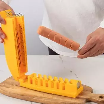Нож для колбасы из нержавеющей стали, лезвие для хот-догов, ветчины, банановой кожуры, многофункциональный кухонный инструмент для домашнего ресторана жёлтый