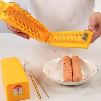 Нож для колбасы из нержавеющей стали, лезвие для хот-догов, ветчины, банановой кожуры, многофункциональный кухонный инструмент для домашнего ресторана жёлтый