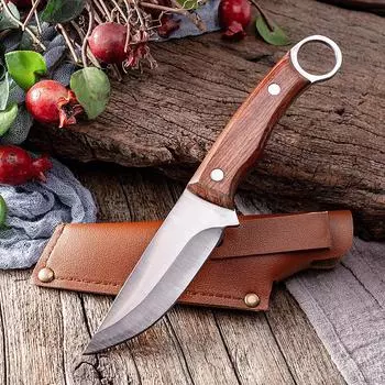 Нож для костей из нержавеющей стали Нож мясника Кухонный нож для мяса Открытый походный нож A