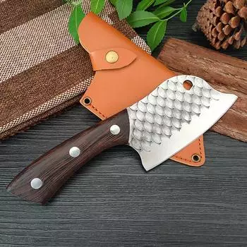 Нож для кухни на открытом воздухе, пустой, ручной работы, лезвие из нержавеющей стали, многофункциональный поварской нож для резки, обвалки, острый