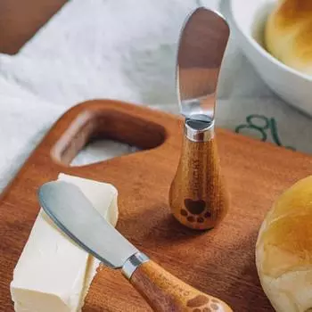 Нож для масла, портативный, острый, с удобной ручкой, лопаточка для сыра для столовой с деревянной ручкой