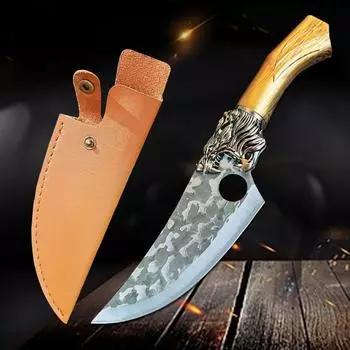 Нож для мяса из нержавеющей стали, кованый нож ручной работы, кухонный нож для шеф-повара, походные ножи для рыбы, резак without cover