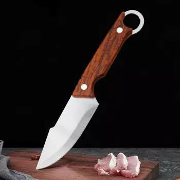 Нож для мяса из нержавеющей стали, нож для нарезки мяса, фруктов, стейков, топор, кухонные ножи, пластиковая ручка, универсальный нож