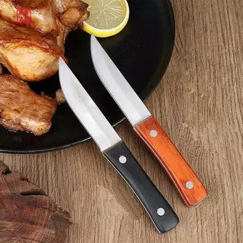 Нож для мяса на гриле из нержавеющей стали, кухонные ножи для обвалки, нож для мяса, резак для барбекю красный