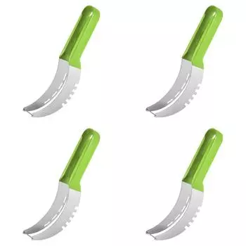 Нож для нарезки арбуза из нержавеющей стали с нескользящей ручкой, разделитель фруктов (зеленый)