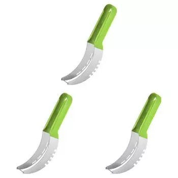 Нож для нарезки арбуза из нержавеющей стали с нескользящей ручкой, разделитель фруктов (зеленый)