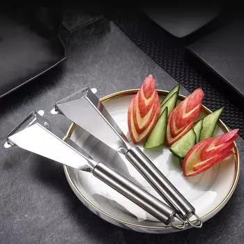 Нож для нарезки фруктов Треугольный нож из нержавеющей стали для яблок, скребок для чистки фруктов DIY, лезвие для нарезки фруктов, инструменты для домашней кухни