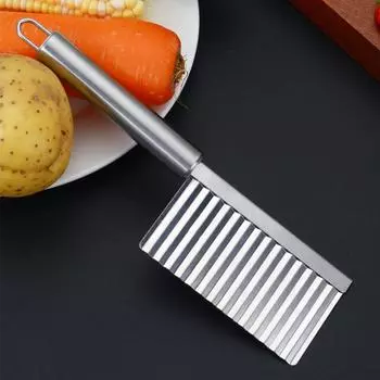 Нож для нарезки картофеля волнистым лезвием с рифленым краем, нержавеющий нож для нарезки картофеля волнистым лезвием, овощерезка для фруктов A