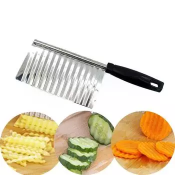 Нож для нарезки картофеля волной Нож для картофеля Кухонный бытовой многофункциональный овощерезка Инструмент для нарезки картофеля ячейками