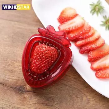 Нож для нарезки клубники, сердцевина для клубники, очиститель для клубники, средство для удаления стеблей фруктовых листьев, инструменты для салата, торта, яиц, кухонные аксессуары красный