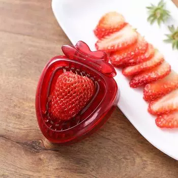 Нож для нарезки клубники, сердцевина для клубники, очиститель для клубники, средство для удаления стеблей фруктовых листьев, инструменты для салата, торта, яиц, кухонные аксессуары красный