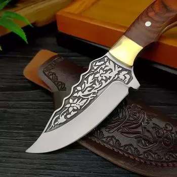 Нож для нарезки мяса, обвалки, разделки мяса, фруктов, овощей, кухонные ножи, поварской нож для разделки мяса с деревянной ручкой, кованое вручную лезвие, поварской нож