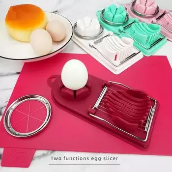 Нож для нарезки яиц 3-в-1 с подвесным отверстием, съемная режущая проволока, не содержащая бисфенола А, вареное яйцо, пищевой класс розы красного