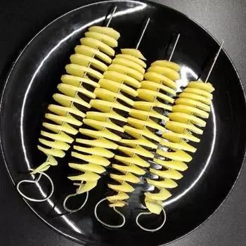 Нож для нарезки спиральных чипсов, ломтерезка Tornado, ломтерезка Potato Tower, нож для нарезки картофеля для барбекю, жареного на гриле, кемпинга, семейной кухни