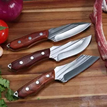 Нож для ножа для мяса, кованый вручную 5Cr15Mov, нержавеющая сталь, охотничий нож для выживания в кемпинге, нож для мясника фруктов, кухонный нож шеф-повара