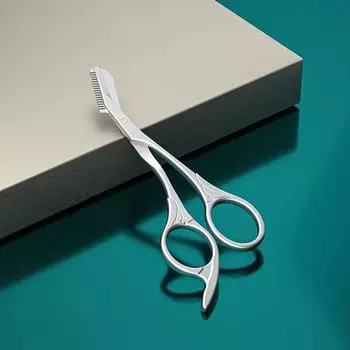 Нож для обрезки бровей из нержавеющей стали, бритва для лица для женщин, профессиональные ножницы для бровей с расческой, скребок для триммера для бровей