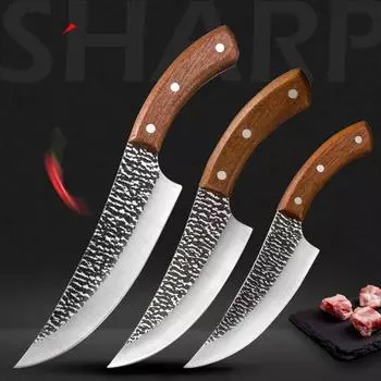 Нож для обвалки 5, 6, 7 дюймов, нож для рыбалки, мяса, нож для резки фруктов, овощей, кухонный нож, нож для мясника 5 inch коричневый