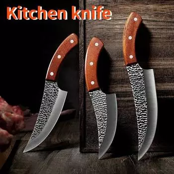 Нож для обвалки 5, 6, 7 дюймов, нож для рыбалки, мяса, нож для резки фруктов и овощей, нож для мясника 3pcs коричневый