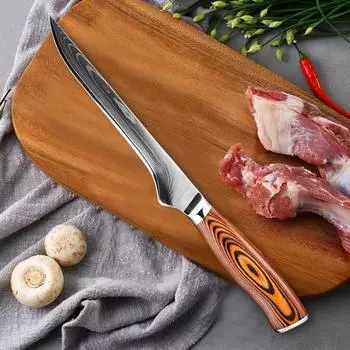 Нож для обвалки 6 дюймов Нож для мясника из дамасской стали Кухонный нож With knife cover