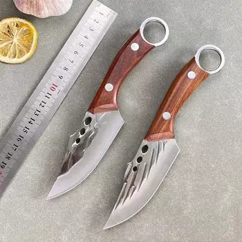 Нож для обвалки из нержавеющей стали, кованый кухонный нож для мяса, резак для фруктов, барбекю, рыболовный нож A with cover