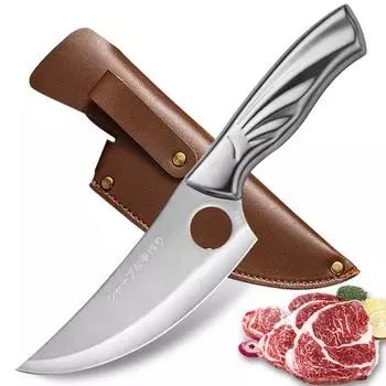 Нож для обвалки из нержавеющей стали Кухонный нож шеф-повара Тесак для мяса Открытый кемпинг Кулинария Резак Нож мясника Кухонный инструмент Кухонные ножи