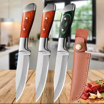 Нож для обвалки из нержавеющей стали, монгольский ручной нож для мяса, бытовой нож для фруктов, мясной тесак, кухонные ножи для нарезки овощей
