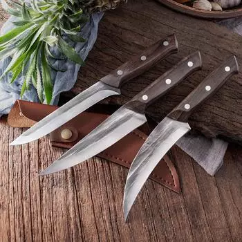 Нож для обвалки из нержавеющей стали, нож для резки рыбы, кухонные ножи, ножи шеф-повара с ножнами size 2