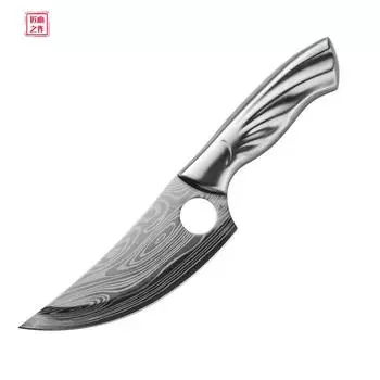 Нож для обвалки из нержавеющей стали с лазерным узором из дамасской стали Кухонный нож из нержавеющей стали Кованый нож для обвалки Маленький ятаган Нож для мяса Boning knife