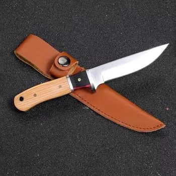 Нож для обвалки из нержавеющей стали с деревянной ручкой, кухонный нож, кухонные принадлежности, нож для очистки овощей, топор для мяса 1pcs with cover