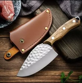 Нож для обвалки Кованая ручка из палисандра Кухонный нож Кухонный нож из нержавеющей стали Тесак для мяса Нож для рыбы