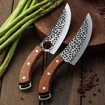 Нож для обвалки Кованый нож для мяса из нержавеющей стали Нож шеф-повара для фруктов и овощей B