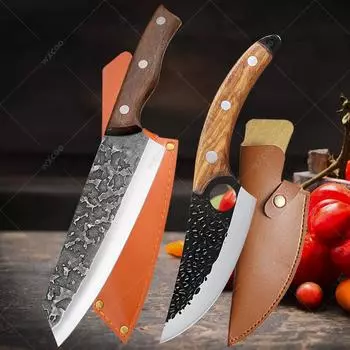 Нож для обвалки мяса WXCOO с нескользящей деревянной ручкой, профессиональный нож для резки мяса, 1-2 шт., кухонные принадлежности из нержавеющей стали