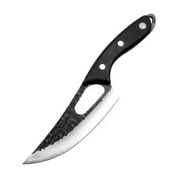 Нож для обвалки ручной ковки с ножнами, нож для мяса из высокоуглеродистой стали, многофункциональный нож шеф-повара knife коричневый