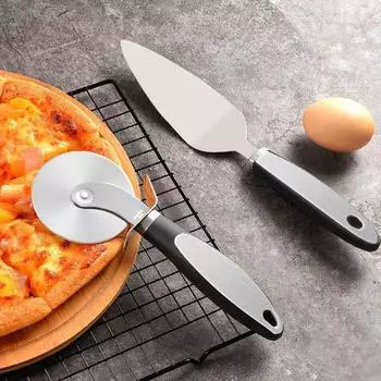 Нож для пиццы из нержавеющей стали, нож для сыра, профессиональный резак для пиццы с нескользящей ручкой для пиццы, вафель, печенья