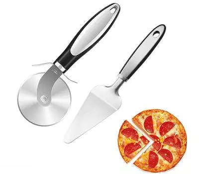 Нож для пиццы из нержавеющей стали, профессиональный, с противоскользящей ручкой, для вафель, вращающийся, специальный, 1 комплект