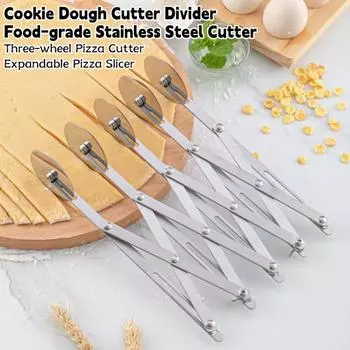 Нож для пиццы из нержавеющей стали с несколькими колесами, эргономичная ручка, пищевая кухня, пекарня, необходимый инструмент для выпечки, теста для пиццы A