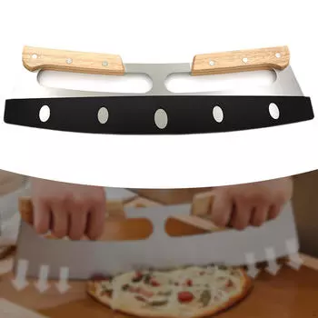 Нож для пиццы Rocker Professional с деревянной ручкой кухонный инструмент Double Single handle