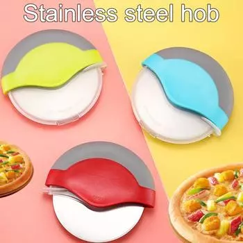 Нож для пиццы с защитной крышкой лезвия, эргономичная ручка, нож для пиццы, легкое колесо для пиццы для дома синий