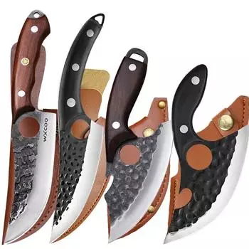 Нож для разделки мяса из 4 предметов, кухонный нож из нержавеющей стали, специальный нож для разделки рыбы, многоцелевой нож для сыра, нож для мяса с ручкой 4 PCS