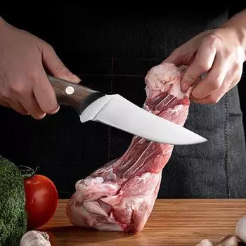 Нож для разделки мяса из нержавеющей стали с чехлом, кухонный нож шеф-повара, нож для рыбалки, филетировочный нож, мясницкий нож, кухонный нож