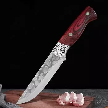 Нож для разделки мяса из нержавеющей стали, кухонный нож для разделки филе рыбы, пластиковая ручка, тесак для мяса, фруктов, овощей, поварской нож с чехлом