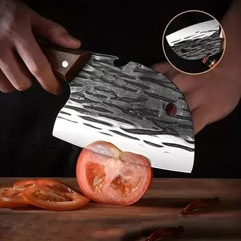 Нож для разделки мяса из нержавеющей стали, нож для рыбы, кованый нож ручной работы, кухонный нож для обвалки мяса, нож для нарезки фруктов с деревянной ручкой