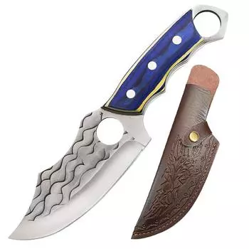 Нож для разделки мяса из высокоуглеродистой стали, ножи ручной ковки, нож для разделки мяса, нож повара, мясника с ножнами with cover