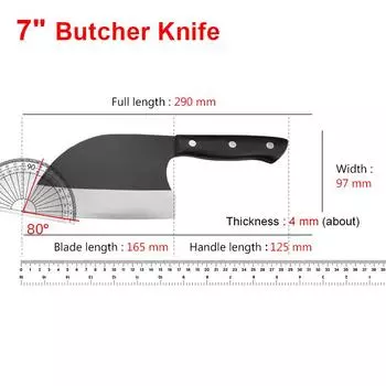 Нож для разделки мяса, нож для разделки костей, бытовой топор для нарезки овощей, кухонный нож из высокоуглеродистой стали, деревянная ручка