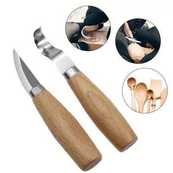 Нож для резьбы по дереву, долото, крючок, нож, инструменты для резьбы, эргономичная деревообрабатывающая ложка, прочный, изогнутый, для начинающих, скульптурный, профессиональный