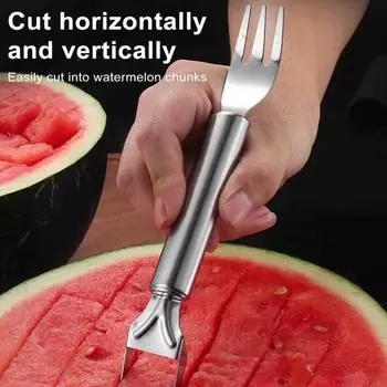 Нож для резки арбуза из нержавеющей стали, резак для дыни 2-в-1 для кухни, фруктов 1pc